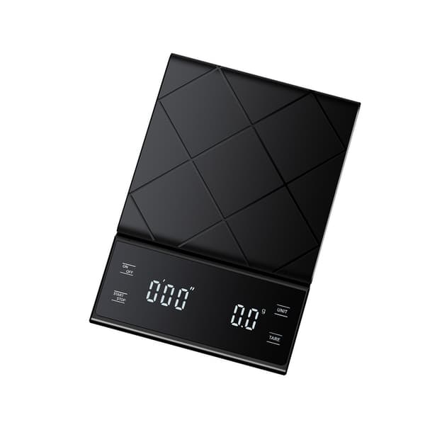 kg/0,1 g kaffevægt med timer USB-opladning Sort
