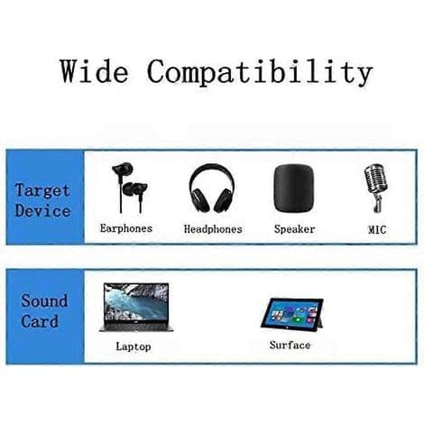 USB til 3,5 mm lydjackadapter for PC og andre enheter (18 cm, svart)