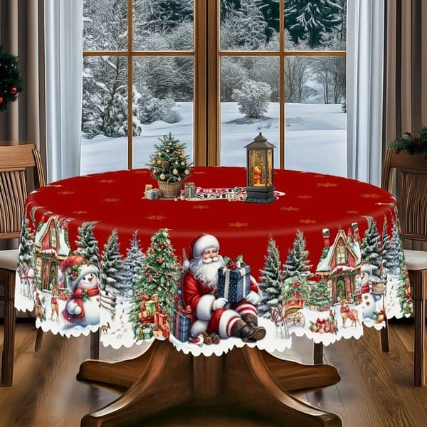 Julduk - Tomte- och julgransmotiv - 4 storlekar - Polyester - Rektangulär