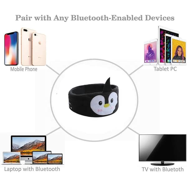 Bluetooth 5.0 -unikuulokkeet / unimaski Bluetooth-kuulokkeilla, musta