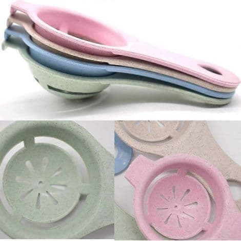 Eggeplommeutskillere, eggseparatorer (beige, rosa, blå, grønn)