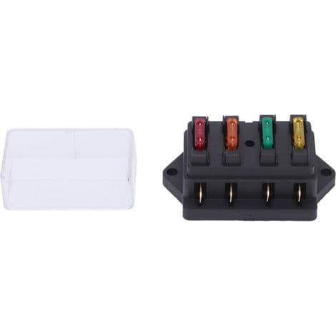 Vattentät 4-vägs säkringsbox för bil, båt, 12V-24V