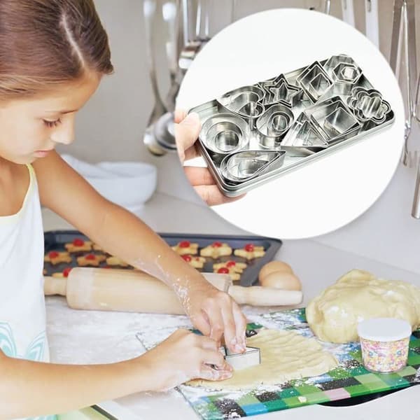Mini småkageudstikkere 30 STK rustfrit stål småkageudstikkere bageudstyr kagepynt