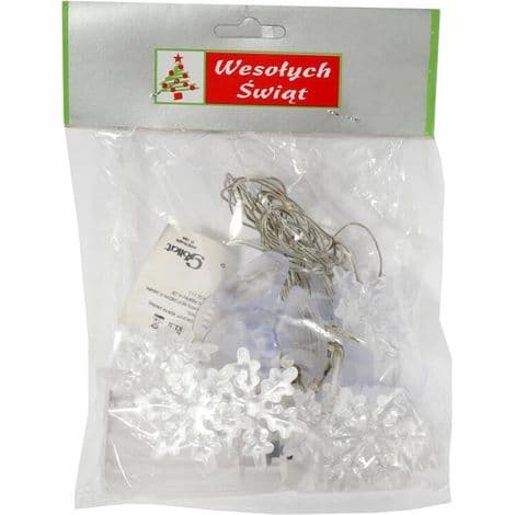 Set med LED-julgransbelysning med snöflingor och sugkoppar - Batteridriven