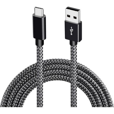 USB-C till USB 2.0-kablar, 3A snabbladdning, 2 meter, svart