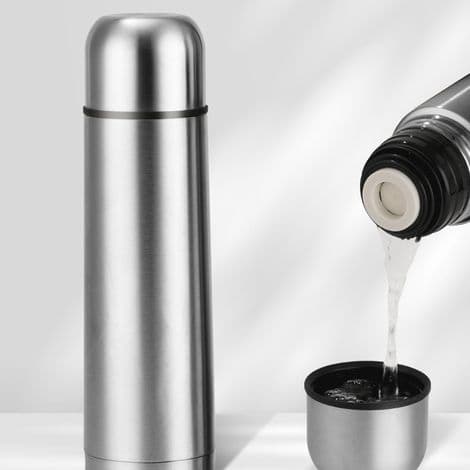Kaffetermokande - 1000 ml - Dobbeltvægget Isoleret Rustfrit Stål - Til Kontor, Hjem og Rejser - 1 Styk