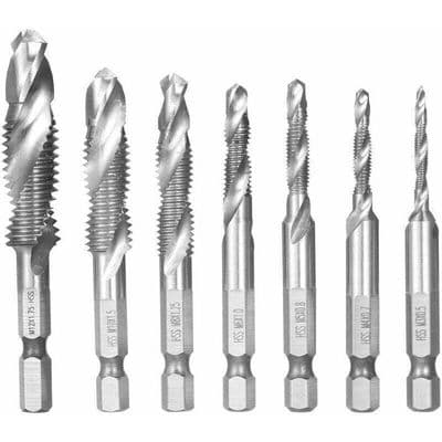 Gevindborebit - PZCC - PZCC - HSS M3–M12 - 7 dele - 1/4\" sekskantet skaft