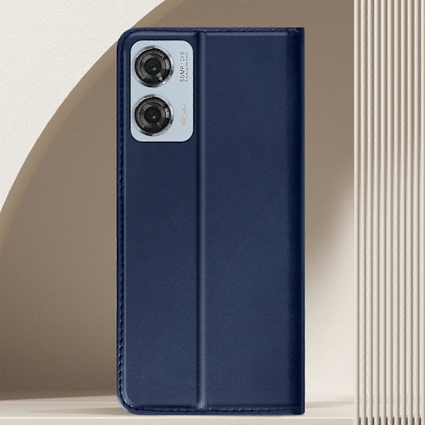 Fodral för Motorola Edge 50 Fusion Magnetiskt Clamshell Kortfodral, Mörkblå