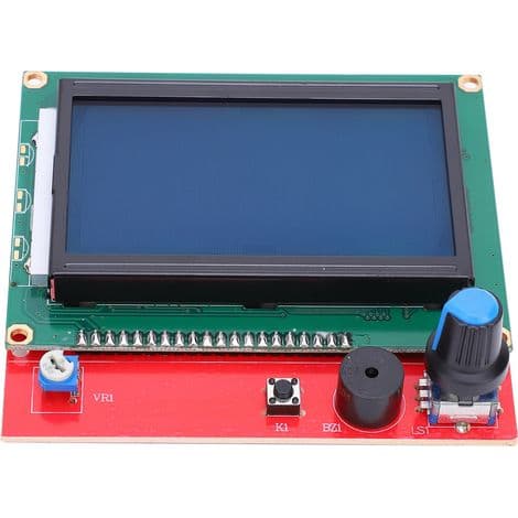 12864 LCD-skærm til 3D-printer, intelligent kontrolmodul med 2 linjer, 2 stk.