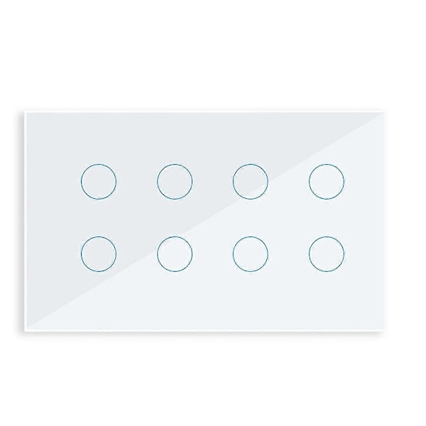 WIFI Smart Touch Ljus Väggströmbrytare Interruptor Glaspanel 8 Grupper Tuya Smart Life för Alexa Google