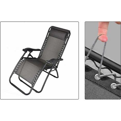 Ulisem Universal Udskiftnings Elastiksnor til Afslapningsstol, Chaiselong, Zero Gravity Klapstol, Bungee Afslapningsstol (2 x 2.2m + 2 x 1.4m D