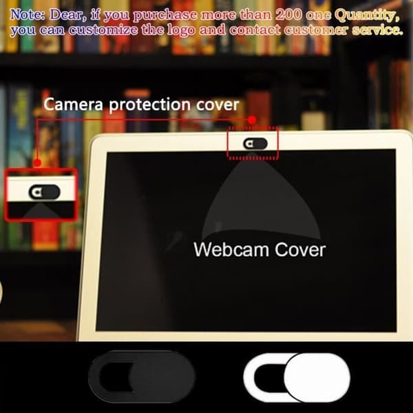 Sort 6 stk - Universal Webcam Cover til mobiltelefonkamera, magnetisk skydercover til webcam