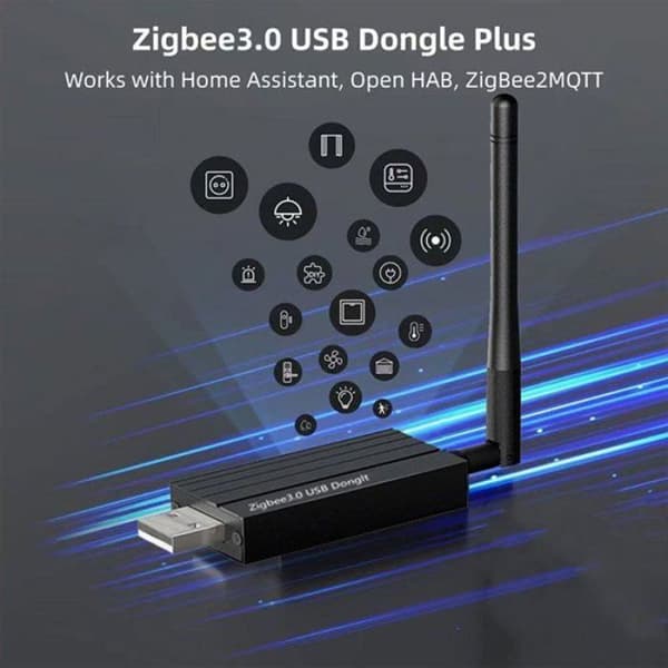 Zigbee 3.0 Multiprotokoll Plug & Play USB-dongel för Home Assistant OpenHAB ZigBee 2MQTT
