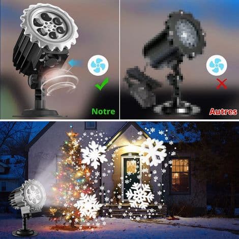 LED juleflomlys, snøfnugg, utendørslys, IP65 vanntett, flott til jul, nyttår, fest