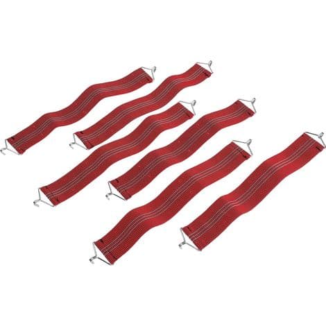 Gravity Set med 6 Förstärkta Stolremmar med Stålkrokar för Lutningsfixering, Röd, 36 cm