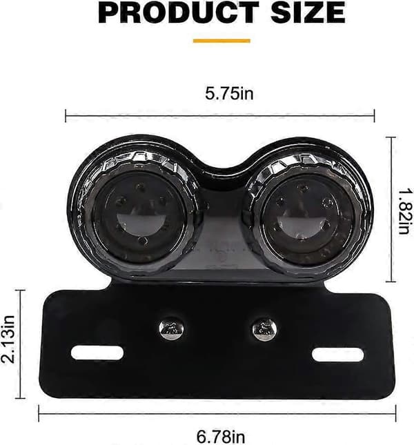 Motorsykkel LED Baklys Brems Blinklys Skiltholder