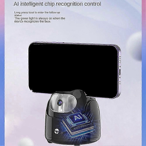 Automatisk ansiktsspårningsgimbal mobiltelefonhållare APP-fri AI ansiktsigenkänning 360 roterande mobil jn