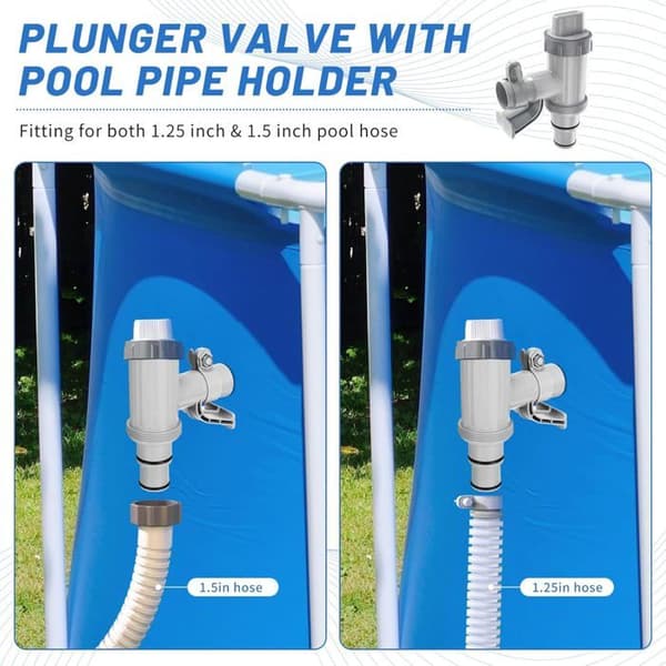 Adapter til overjordisk poolslange, tilbehør til poolpumpesystem, til 32/38 mm slange (pakke med 2)