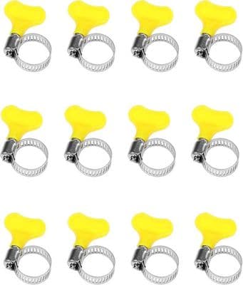 Pakke med 10 slangeklemmer i rustfritt stål, 10-16 mm