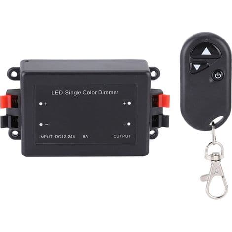12-24V Trådløs RF Fjernkontroll - 3-knapps Dimmer for Monokrom LED-stripe, Mini Ergonomisk Design - ULISEM