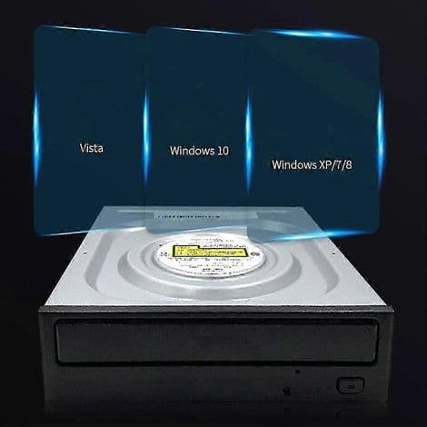 Intern 3,5-tommer optisk drev til stationære pc'er (DVD/CD), kompatibel med Windows XP, 7, 8 og 10, SATA-interface