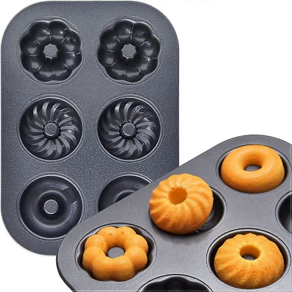Donutbageform til bagning 6-kops 2-pak sort 27,4 cm * 19 cm
