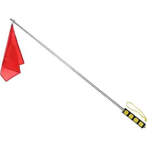 Ryttarträningsflagga, ryttarflagga som ersätter den infällbara stången