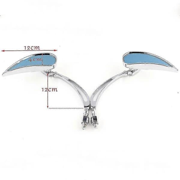 Qx Universal Krom Blade Motorcykel Cruiser Anpassade Backspeglar Mini 8mm 10mm