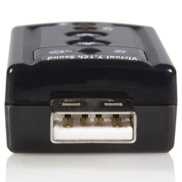 USB 7.1 ljudkort - CSL - Dynamiskt 3D Surround - Funktionsknappar - Plug-and-Play - Svart