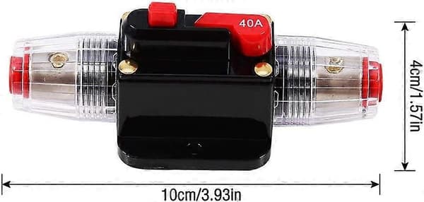 40A Vandtæt Bilafbryder, 12V-24V DC Inline Sikringsholder, Manuel Reset Switch Bil Audio Sikring, Inline Sikringsboks
