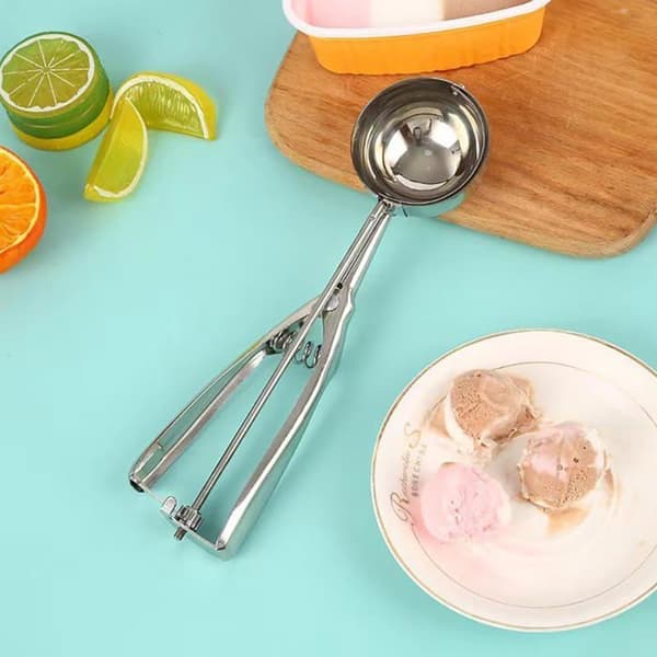 6 cm isske, isske i rustfrit stål, perfekt til iskugler, kager, melonskeer