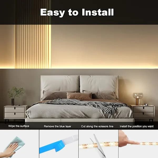 3m Batteridriven LED-ljusslinga – Självhäftande Festlig & Dekorativ Belysning (Batterier Ingår Ej)