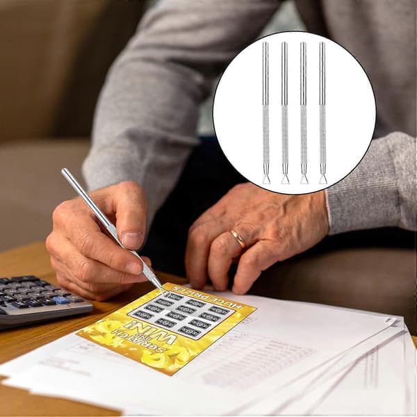 4 st Metall Lottskrapare, Multi-Använd Scratchmaster Lotto Skrapa