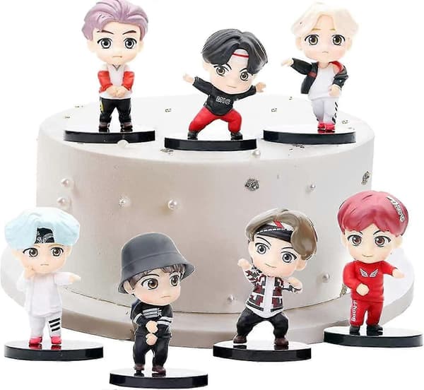 7 stk. Bts Kagepynt Ding Posit Figurer Sæt af Act Legetøj Kagepynt til Bts - - #YoGu