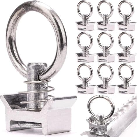 10-pack enkla fästtillbehör, enkel sprint med ring, lastbilsfästskena, flygplansfästskena