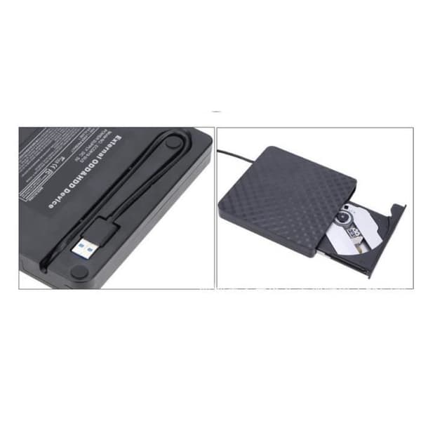 Juce® Extern USB 3.0 CD/DVD-enhet, bärbar brännare för bärbara datorer, kompatibel med Windows 98/ME/2000/XP, Mac OS 8.6/Win7 (svart)