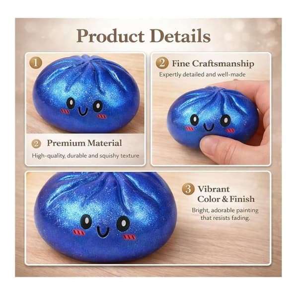 Glitter DumplingSquishy Giant Rainbow Mystery DumplingsSquishy, søde bløde Mystery Dumplings Stressbolde, Squeeze Dough