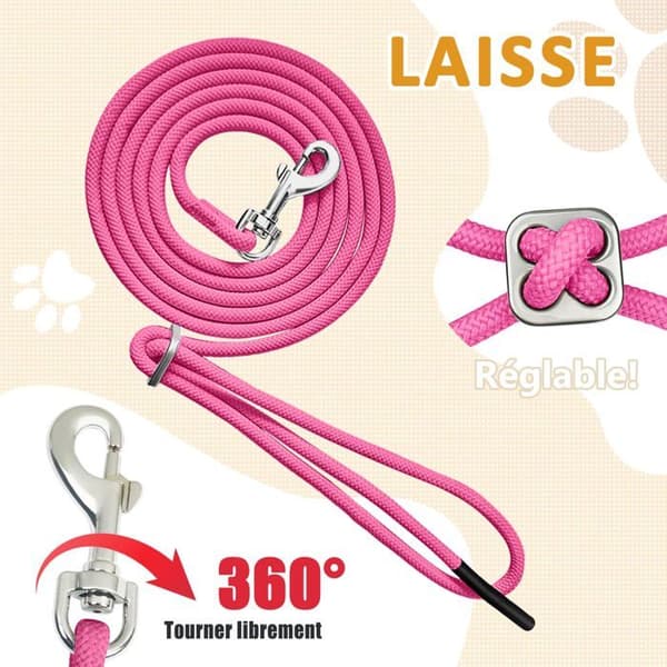 Kattsele - XXS - Rosa - Lättvikt - Rymningssäker