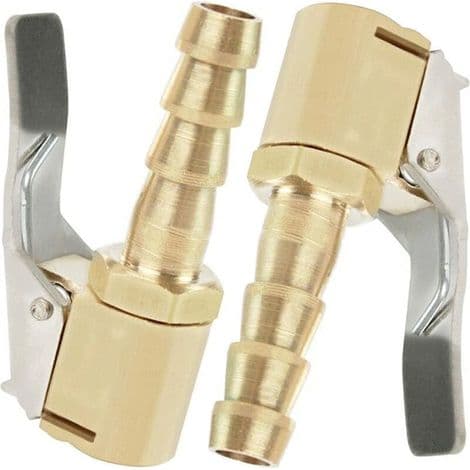 Bildäcksventilmunstycke – Set med 2 8 mm mässingsadaptrar med integrerad klämma