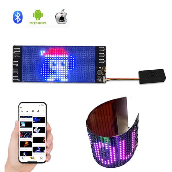 Bluetooth RGB Flexibel LED-Panel APP Kontroll Scrollande Display Skärm Vikbar