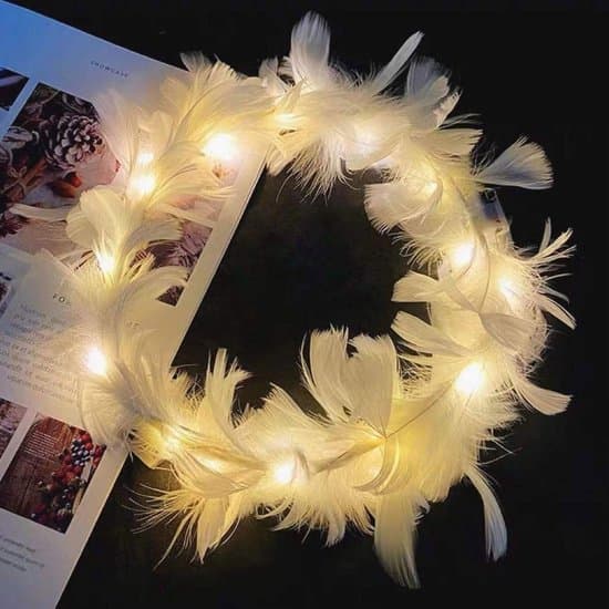 6-delt LED-lyslenke - LED-lenke - Lysende blomsterkrans - Dekor - Lysende festhodeplagg - Hvit