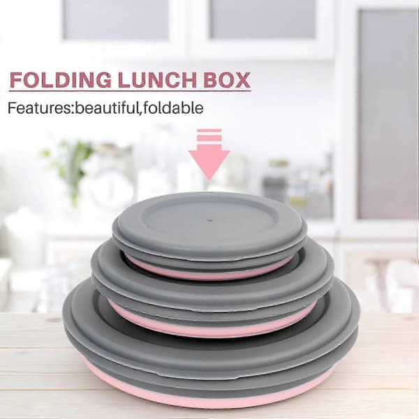 3 st/set Skålset Silikon Vikbar Matlåda Vikbar Bärbar Silikon Vikbar Skål Vikbar Sallad js