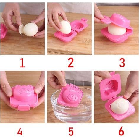 6 stk. plastikk eggformer, eggkokingsformer, sushi risformer, bento-maker, sandwichkutter.