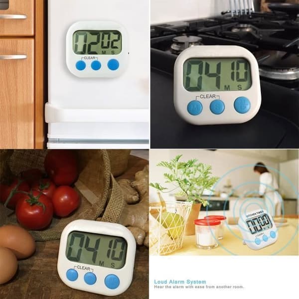 Elektronisk timer - Xcellent Global - Ekstra stort display - Hørbar alarm - Indbygget hukommelse