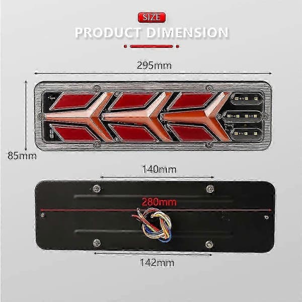 2 stk vanntette 12V tilhenger lastebil LED baklys båt bobil campingvogn varebil flytende styring brems reverserende trafikk tåkebaklys-YuJia 2PCS Stil E