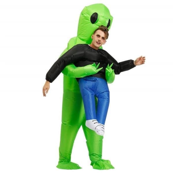 Oppusteligt kostume - Alien - Polyester - Ventilator inkluderet - Passer til 150cm-190cm