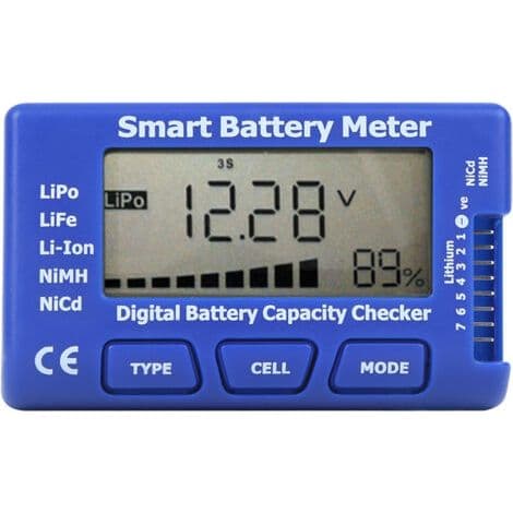 5-i-1 Smart Digital Batterimåler, Batterikapacitetstester med LCD-skærm