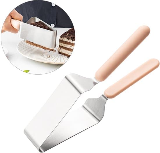 Kakekniv i rustfritt stål - 26,5*5 cm - for kaker, fester, bryllup, bursdager, baking - sølv