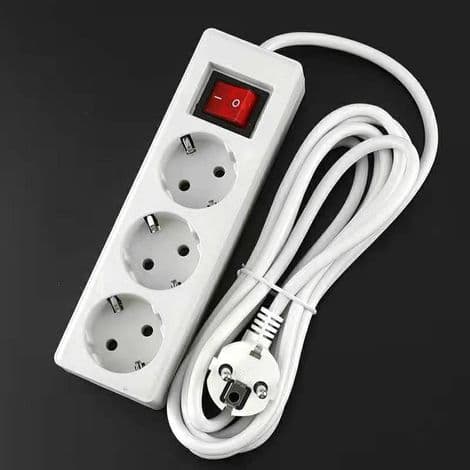 3-udtags stikdåse/3-meter kabel