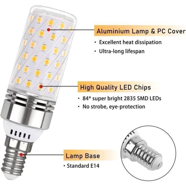 E14 LED-lampa - NETBOAT - 16W - Neutralvit 4000K - 1450LM - Set om 6